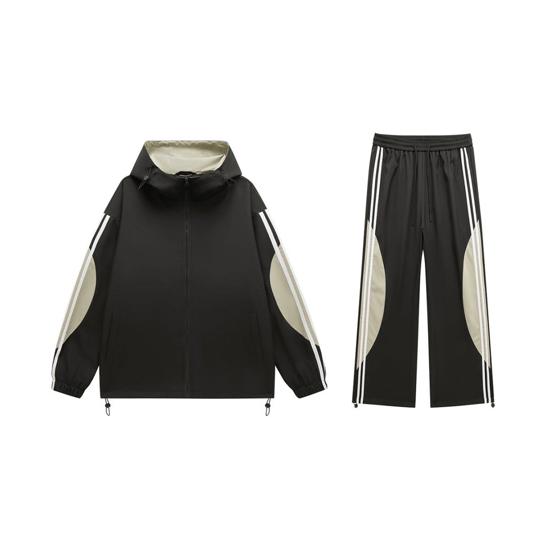 QIAO - 弧形肌理套裝 <兩件組> 風衣+風褲