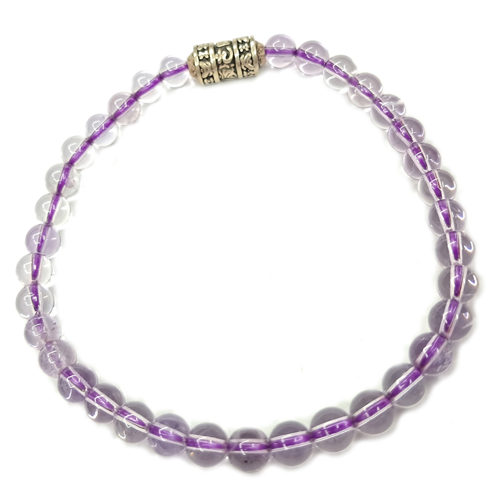 轉經輪925純銀+薰衣草紫晶手珠5mm【十方】146115