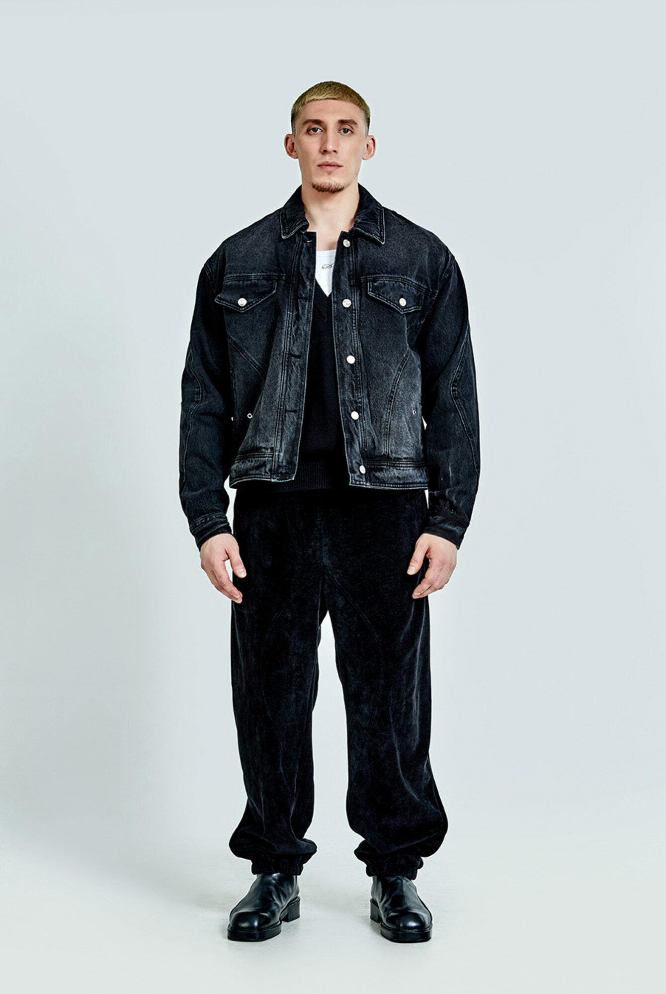 隧道沿線丹寧夾克－水洗黑