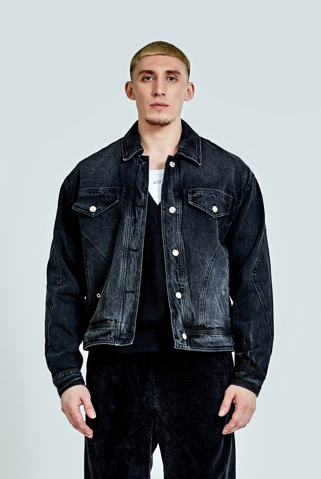 隧道沿線丹寧夾克－水洗黑