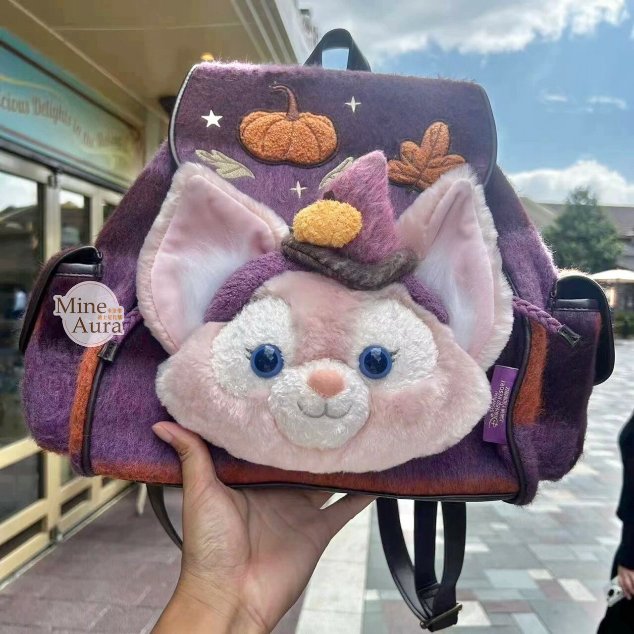 (限時特價) 2024 萬聖節限定 達菲 Duffy 與好友們 玲娜貝兒 Lina bell 絨毛大頭造型 後背包 -上海迪士尼樂園