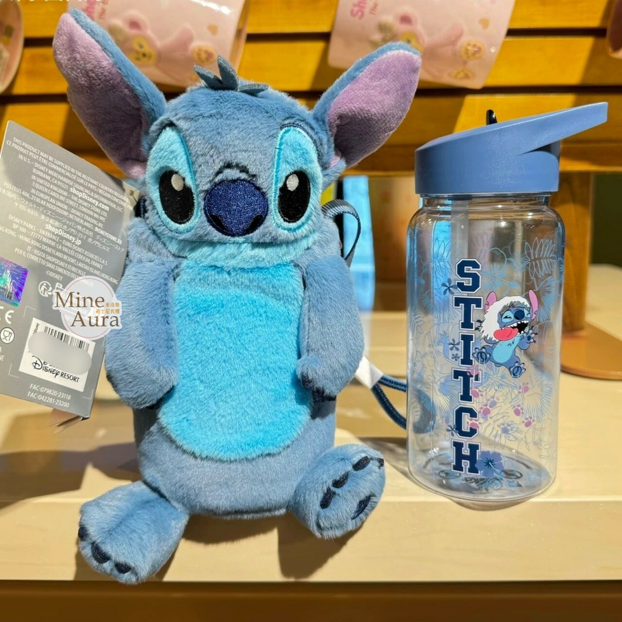 史迪奇 Stitch 水壺+絨毛造型杯套 星際寶貝 Lilo & Stitch -上海迪士尼樂園