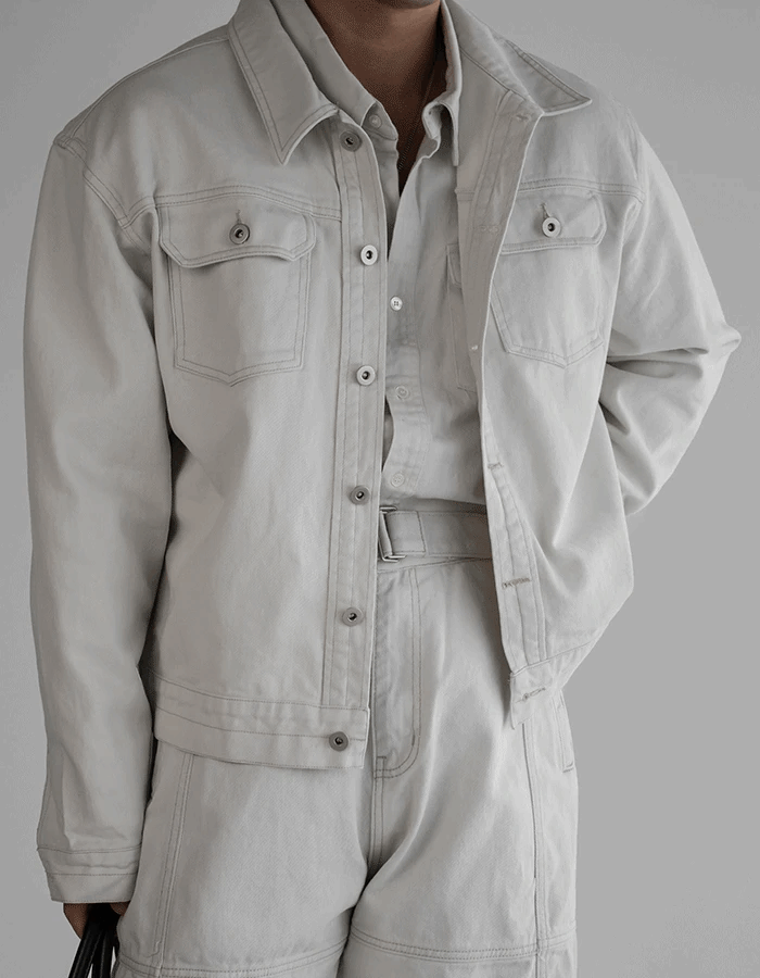 重工車線牛仔夾克外套