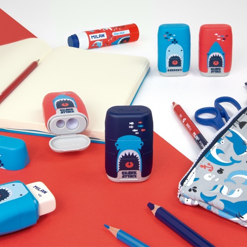 MILAN COMPACT橡皮擦+削筆器_鯊客嘟嘟(3色可選)