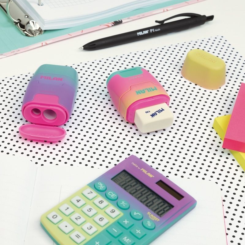 MILAN COMPACT橡皮擦+削筆器_雲彩朵朵(4色隨機出貨)