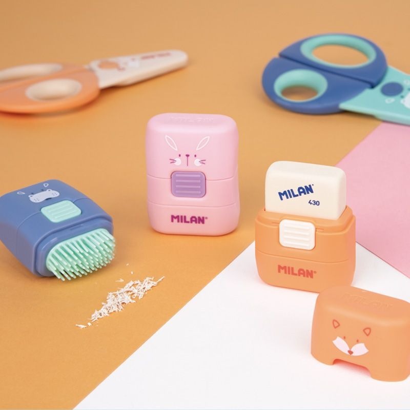MILAN橡皮擦+屑屑刷_小動物系列