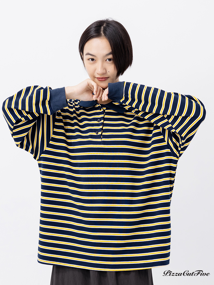 [SALE]條紋POLO衫長袖上衣 ThePeacePiece TPP243403009