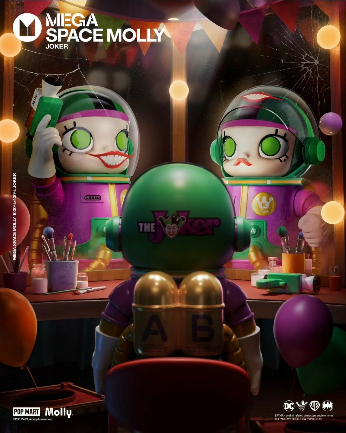 <正版授權>POPMART MEGA SPACE MOLLY 小丑 400% 泡泡瑪特