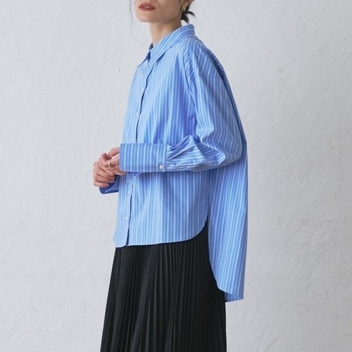 奧黛麗和約翰·瓦德 拉伸條紋襯衫