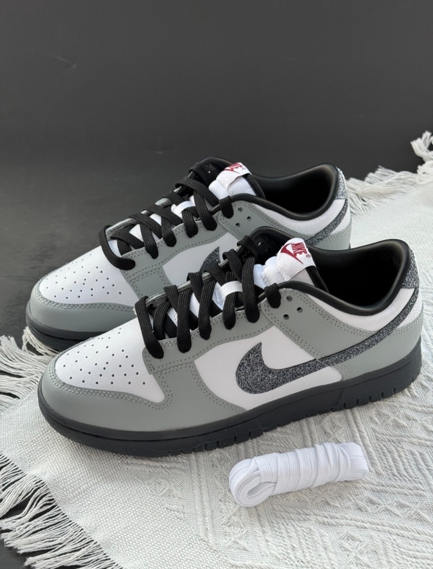 Nike Dunk Low "Glitter Swoosh "灰白 晶鑽 滿天星 HQ3462191