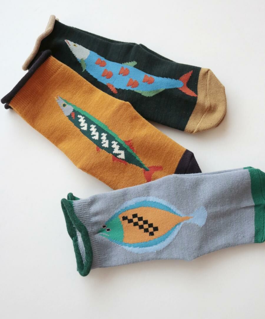 日本 stample 繽紛魚世界 撞色風格襪款 (3雙1組) 73006