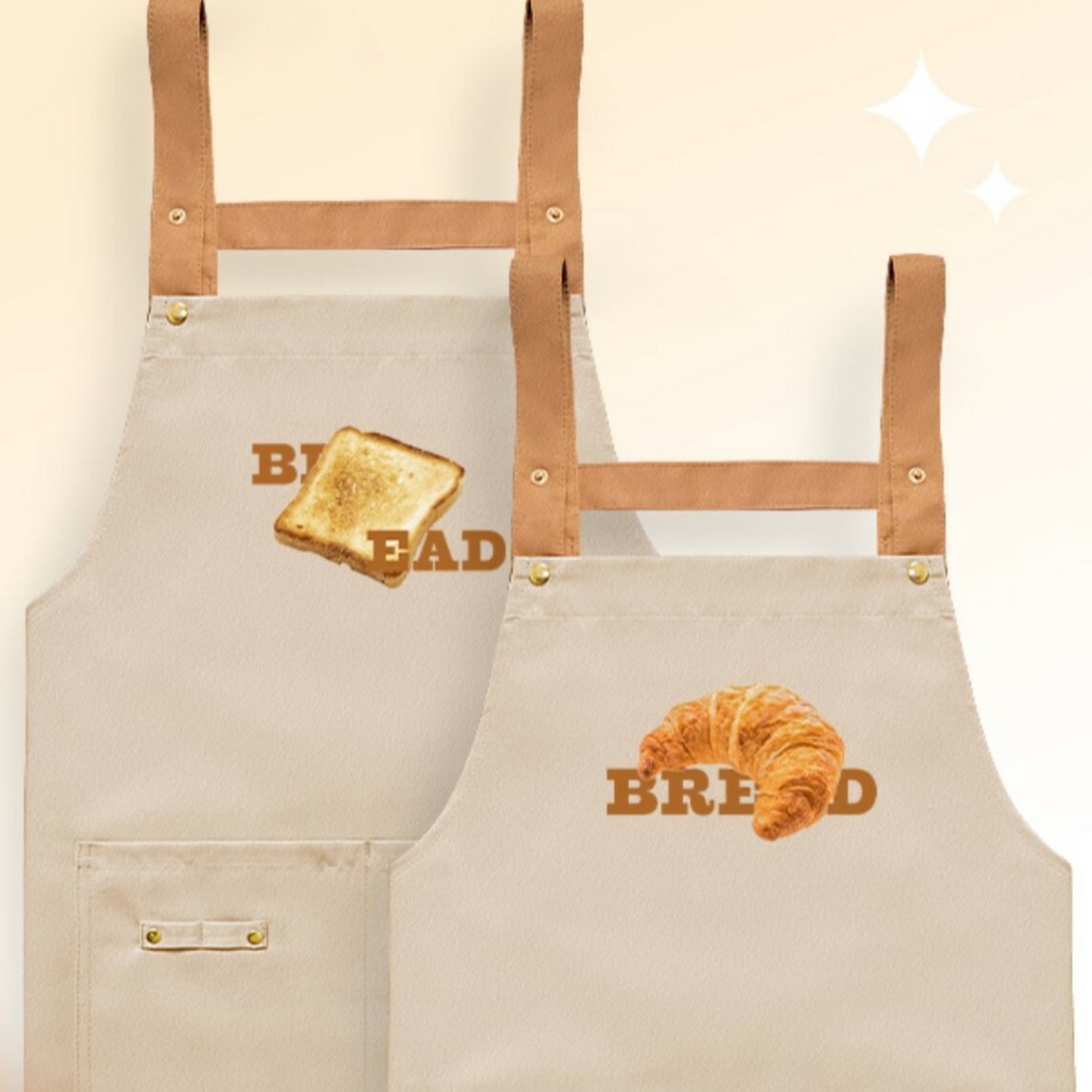 《4957》可愛麵包印刷圍裙