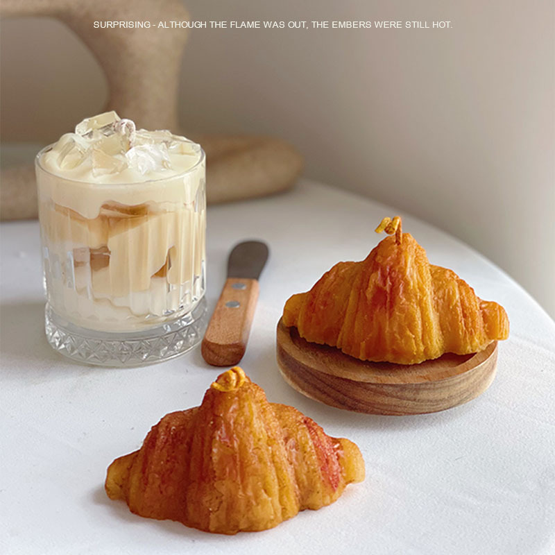 《4959》牛角麵包造型蠟燭擺件