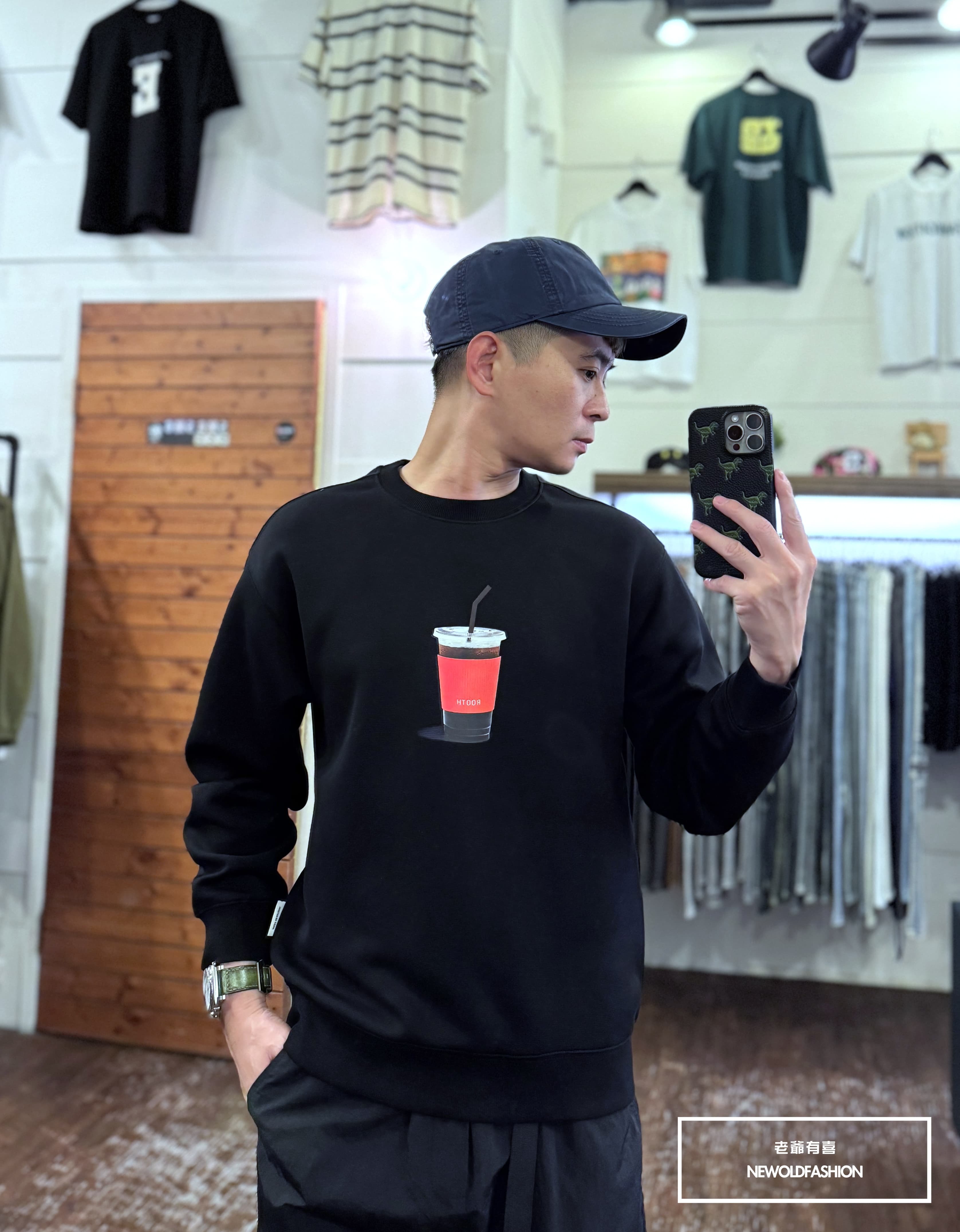 『新品上市』重磅Rooth美式咖啡大學T-黑(NOF24091610)