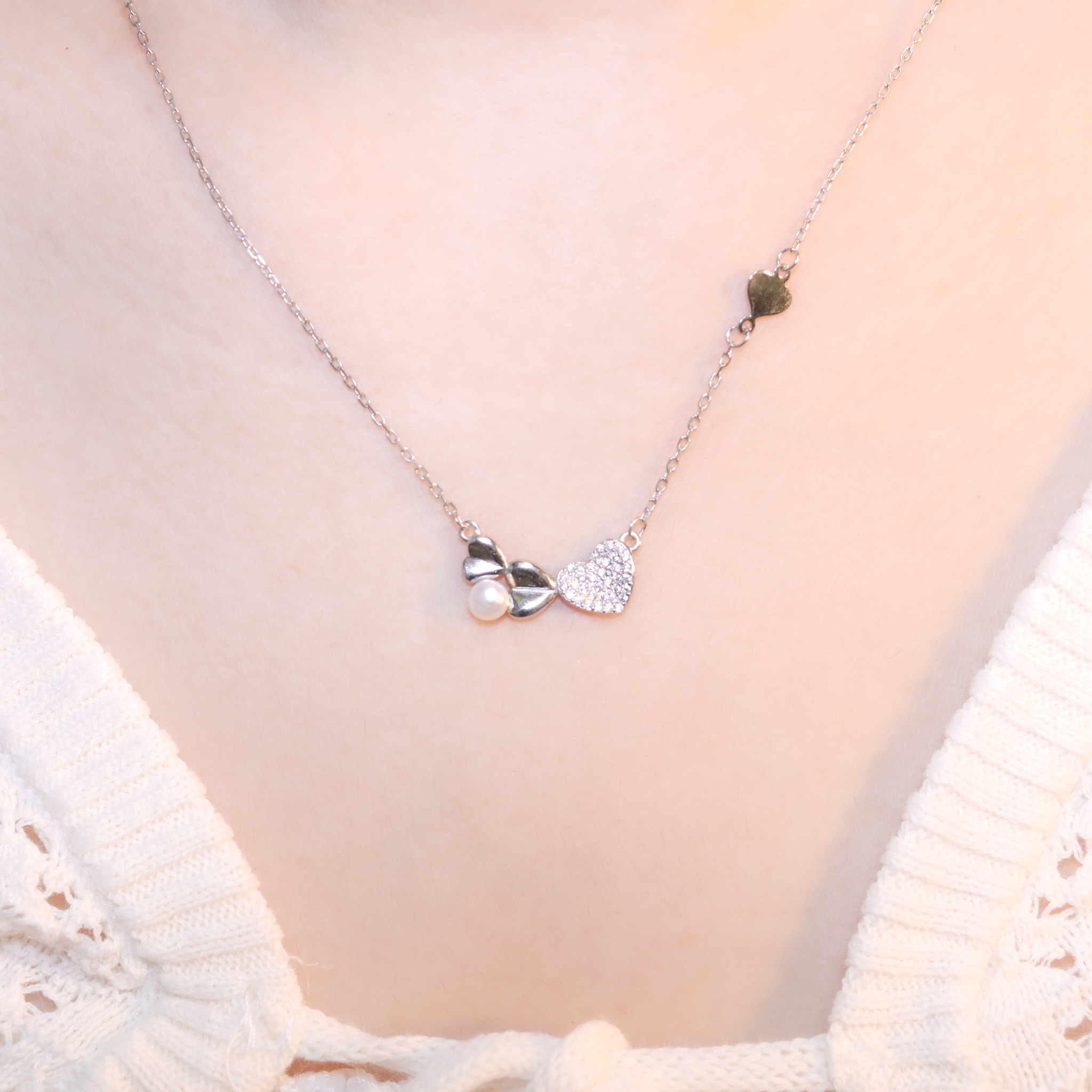 | 925 Silver・Pearl | Piece Of Love Necklace | NE1226 |