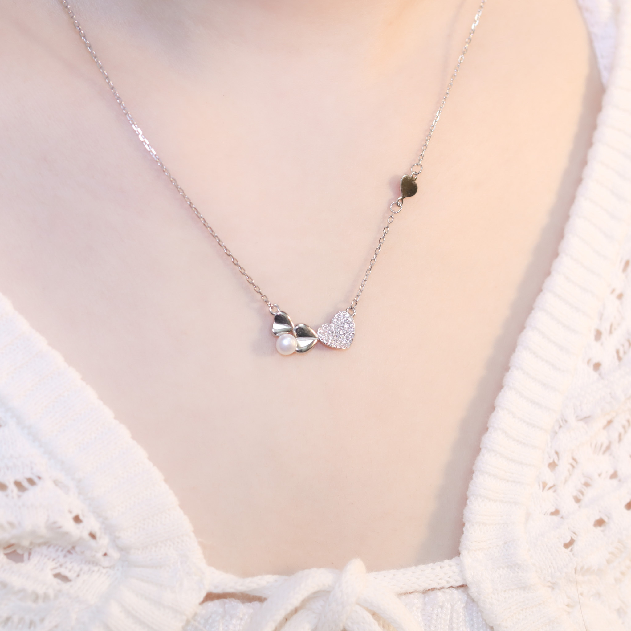 | 925 Silver・Pearl | Piece Of Love Necklace | NE1226 |