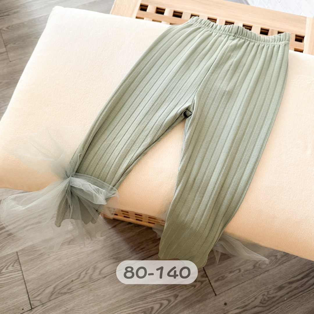 【限量】抹茶綠紗紗蝴蝶結內搭褲