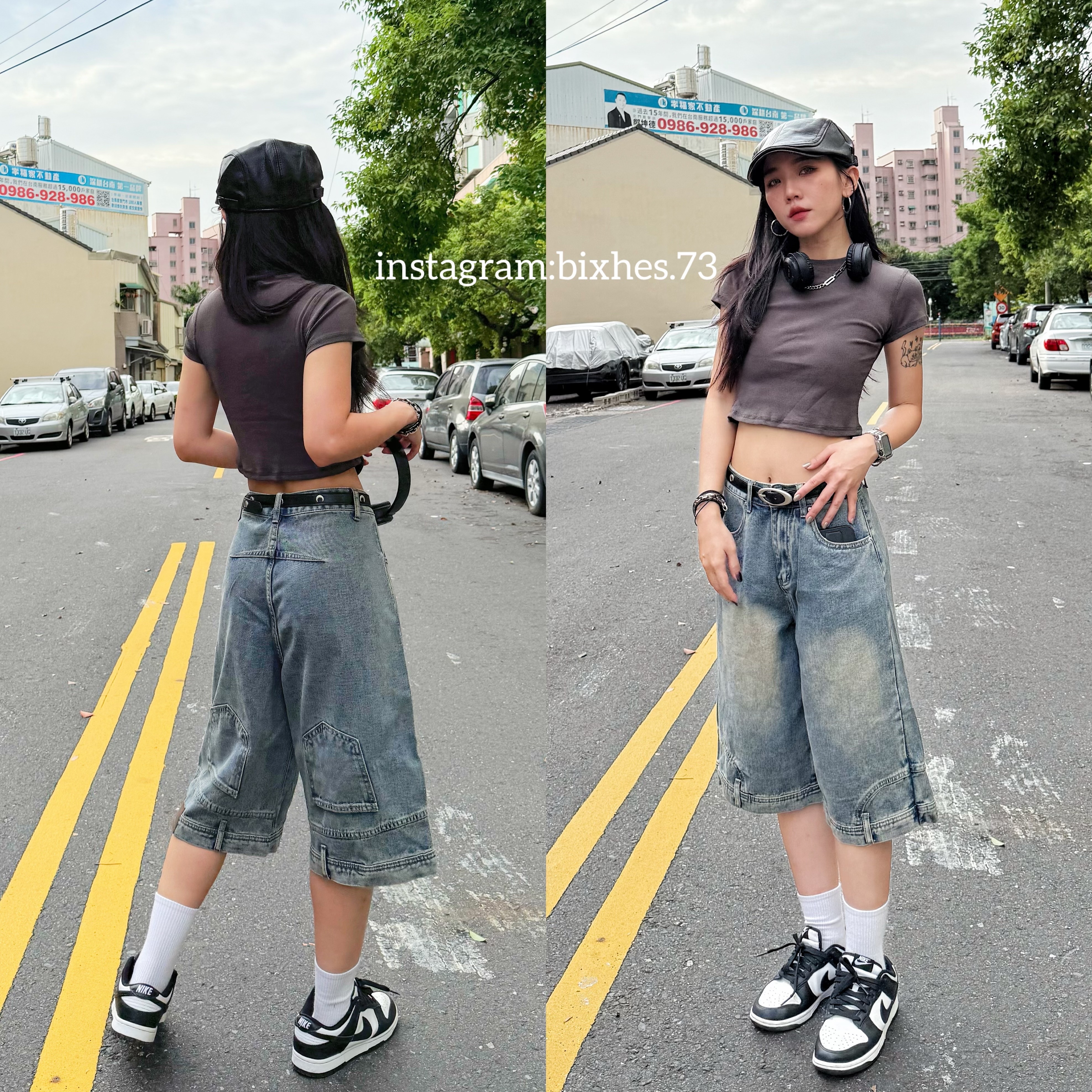 美式反折感七分褲(E00104)