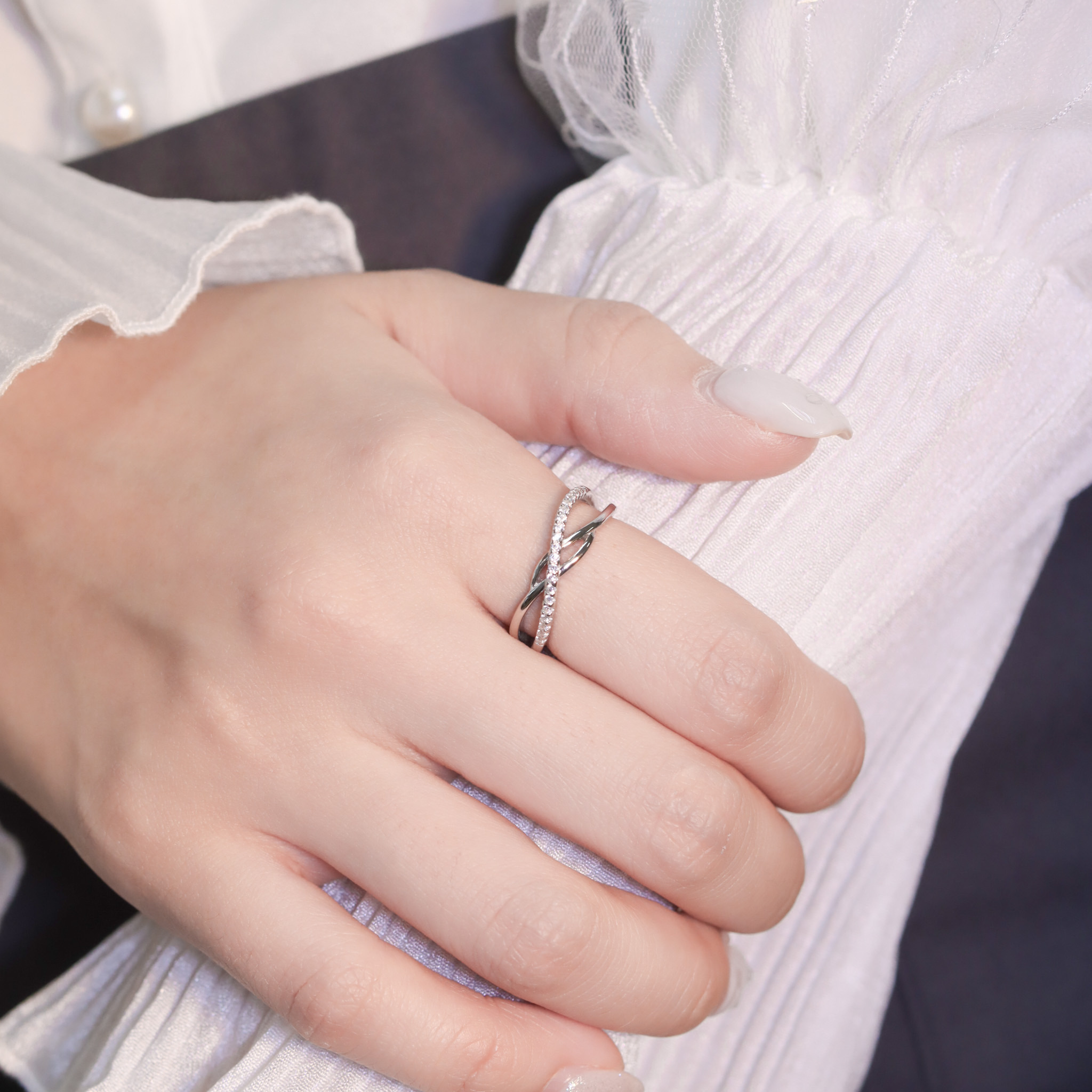 | 925銀 | 命定的交錯雙層戒指 | RI0734 |