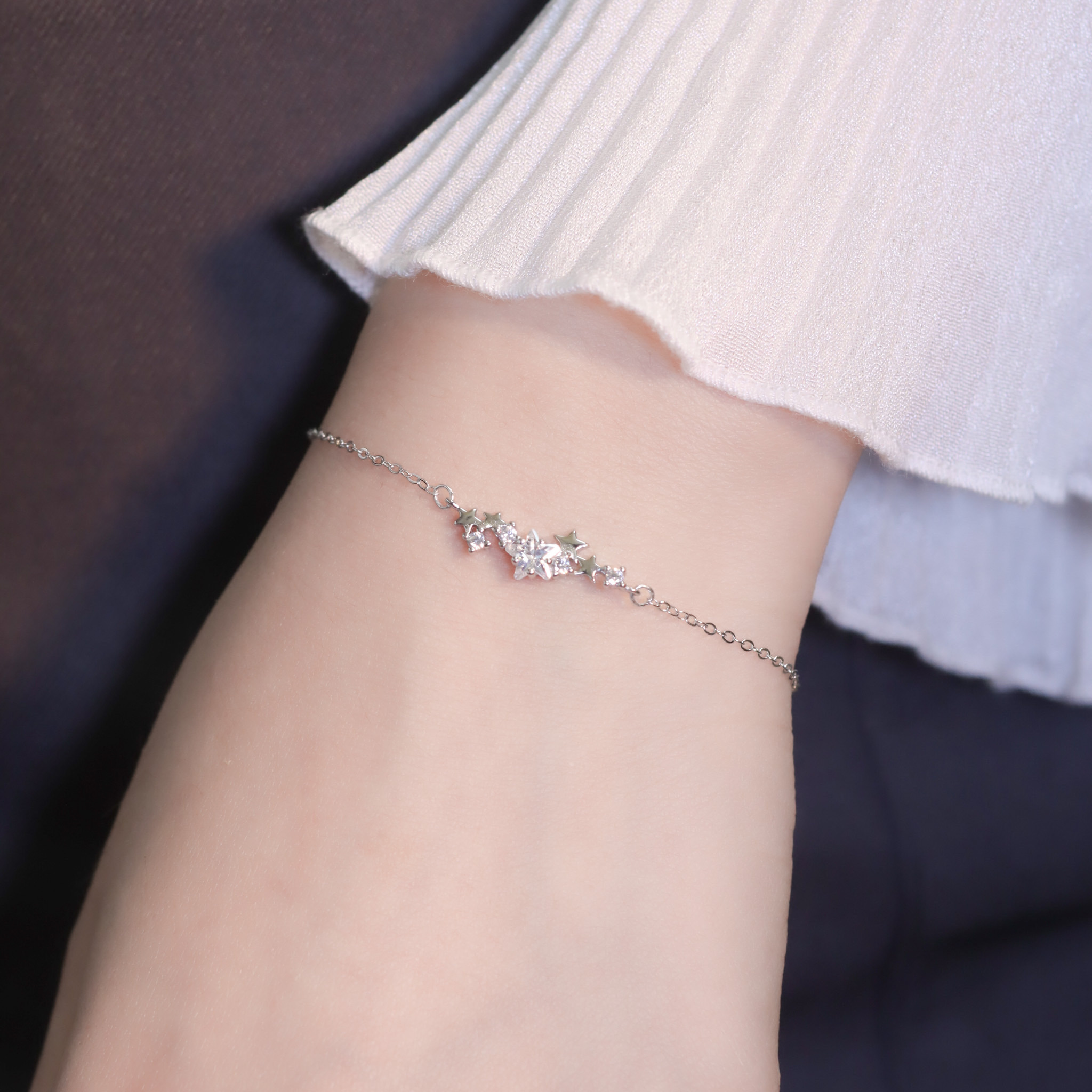 | 925 Silver・White Gold | Stars’ Talk Bracelet | BR1155 |