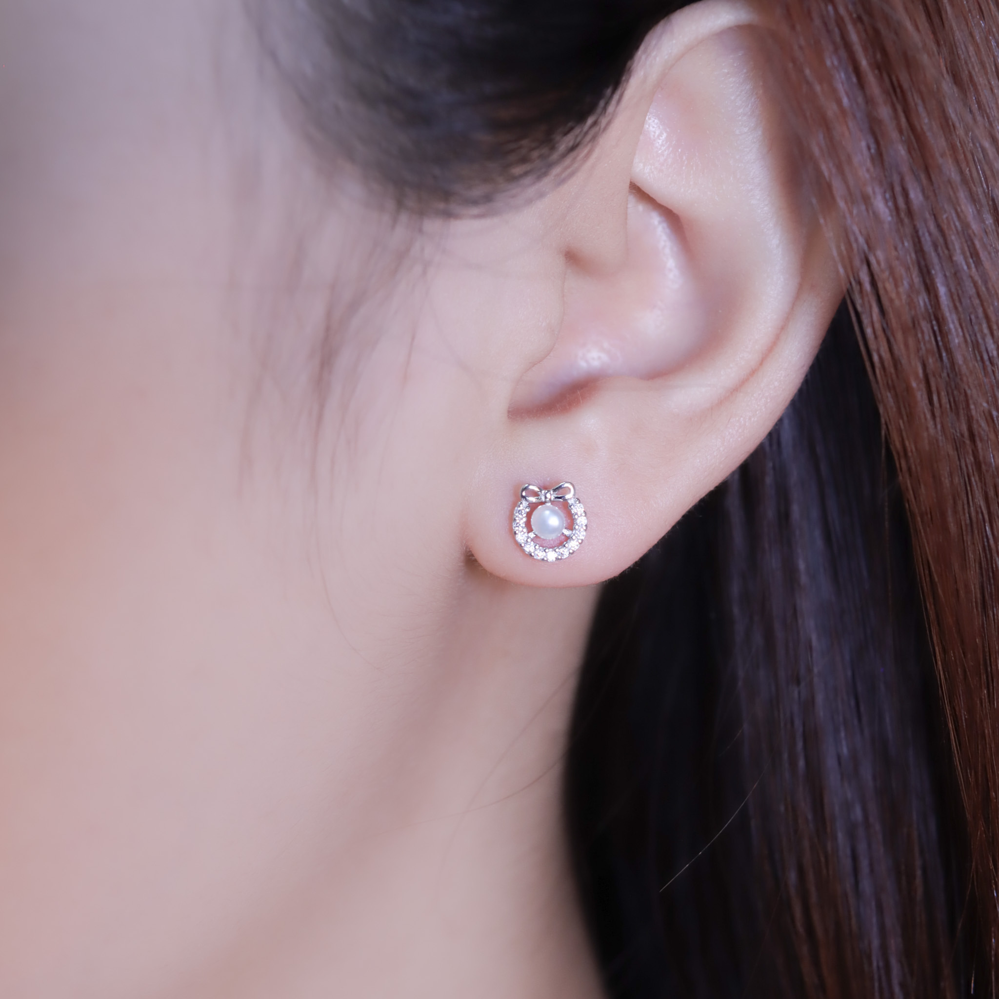 | 925 Silver・White Gold・Pearl | Precious Wreath Earrings | EA0840 |