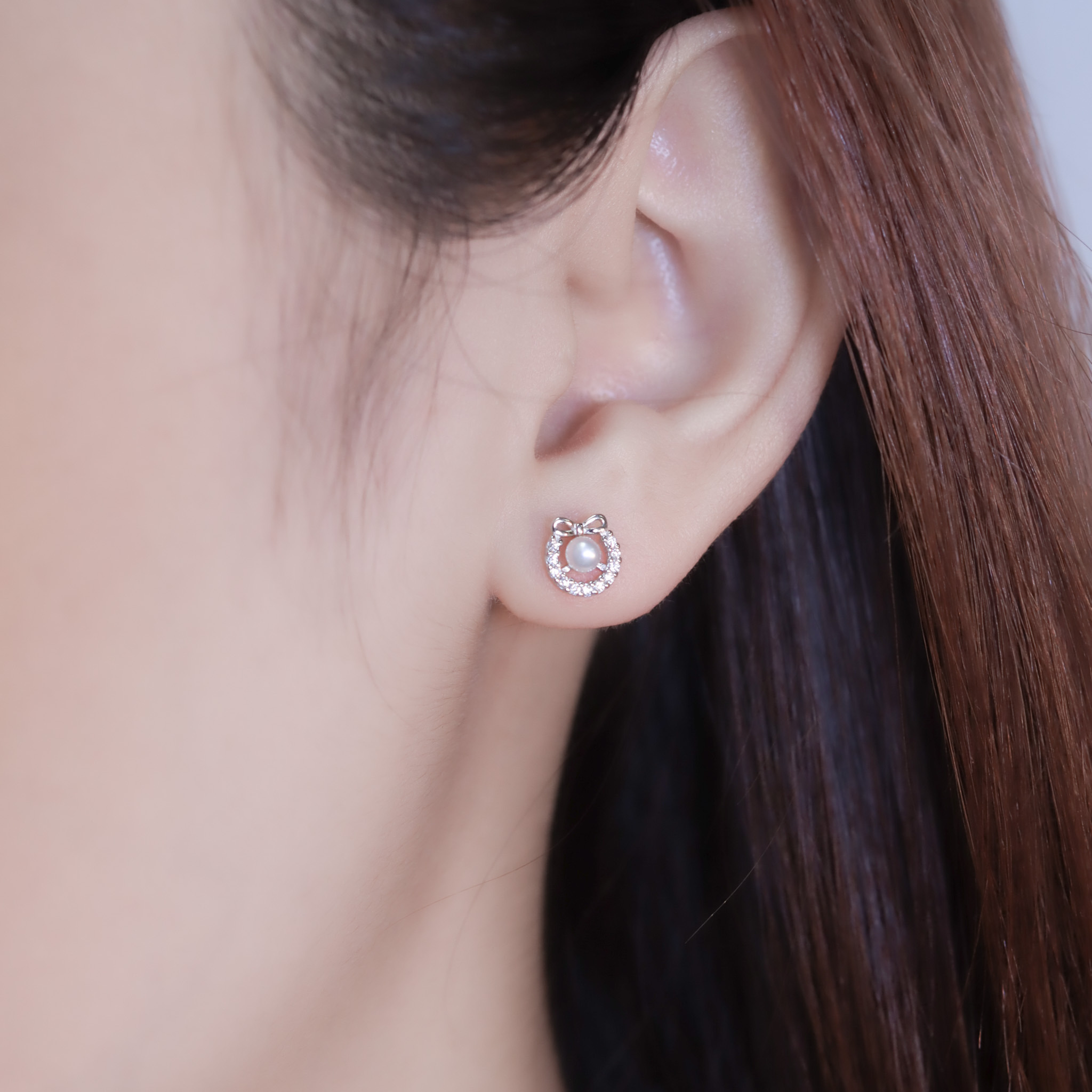 | 925 Silver・White Gold・Pearl | Precious Wreath Earrings | EA0840 |