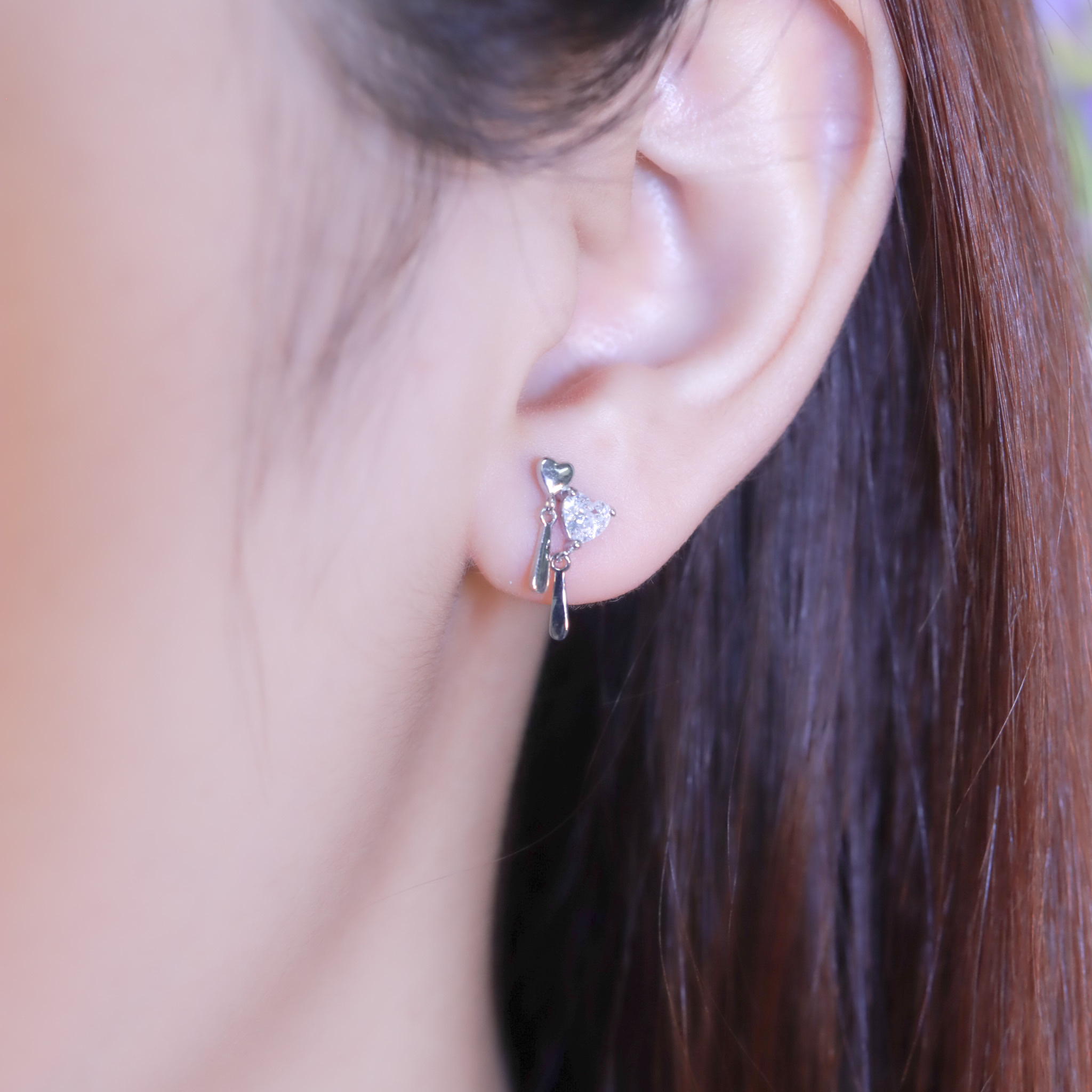 | 999 Silver・White Gold | Love Fall Earrings | EA0830 |