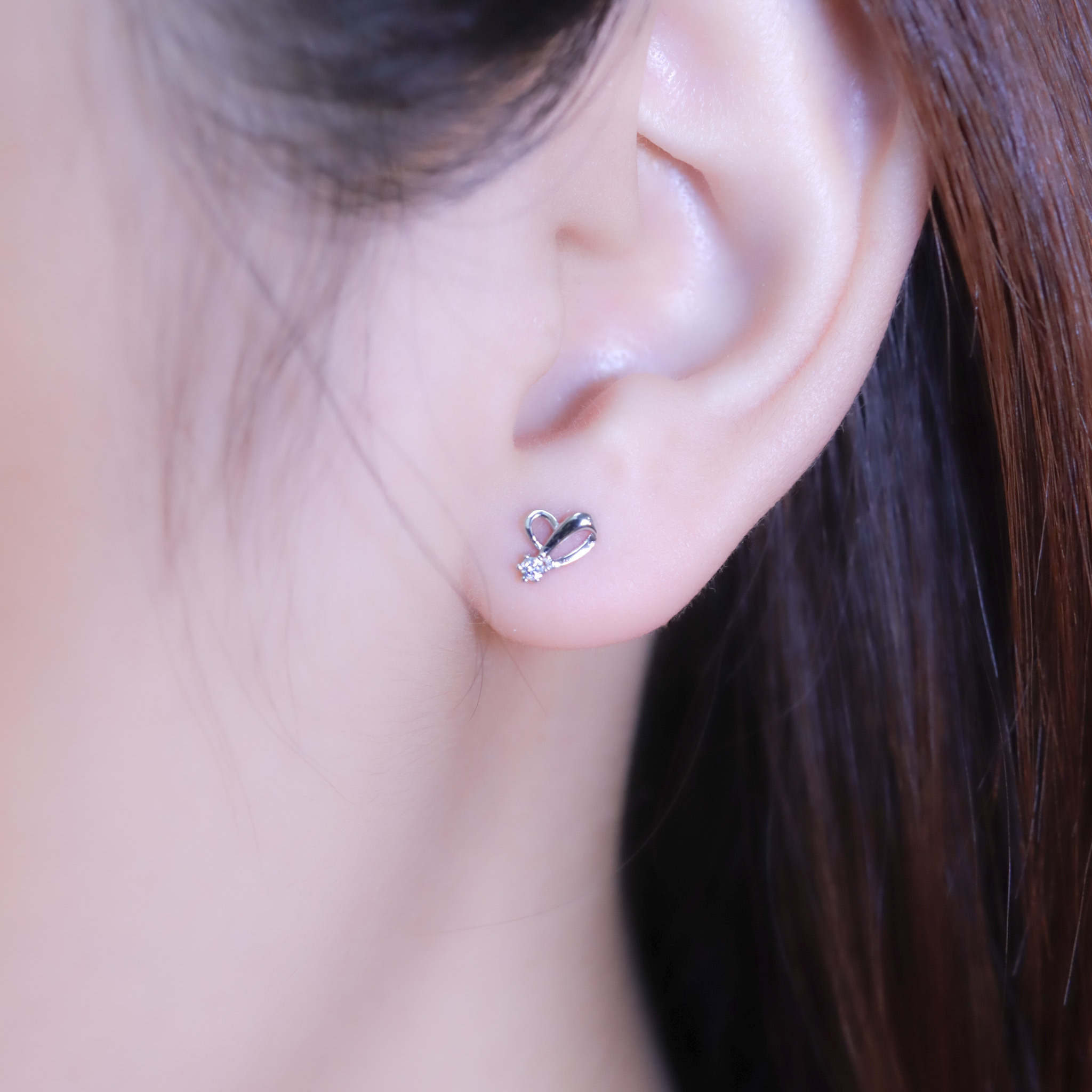 | 925純銀・白金 | 小心動耳環 | EA0828 |