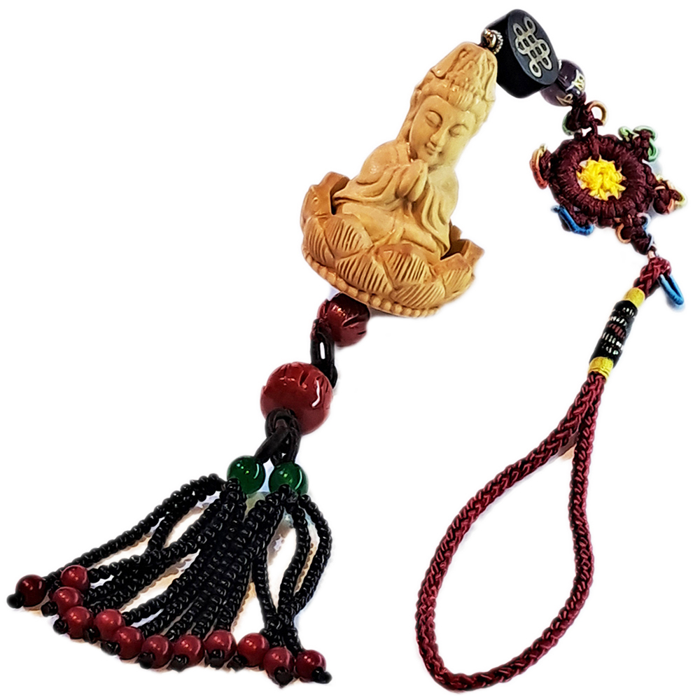 觀音菩薩{黃楊木}平安掛飾【十方】153750