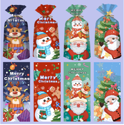 圣诞预购  圣诞主题 大容量礼品袋 50个随机