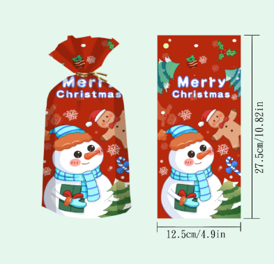 圣诞预购  圣诞主题 大容量礼品袋 50个随机