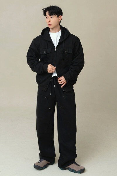 雙膝縫線設計運動褲棉褲