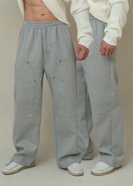 雙膝縫線設計運動褲棉褲