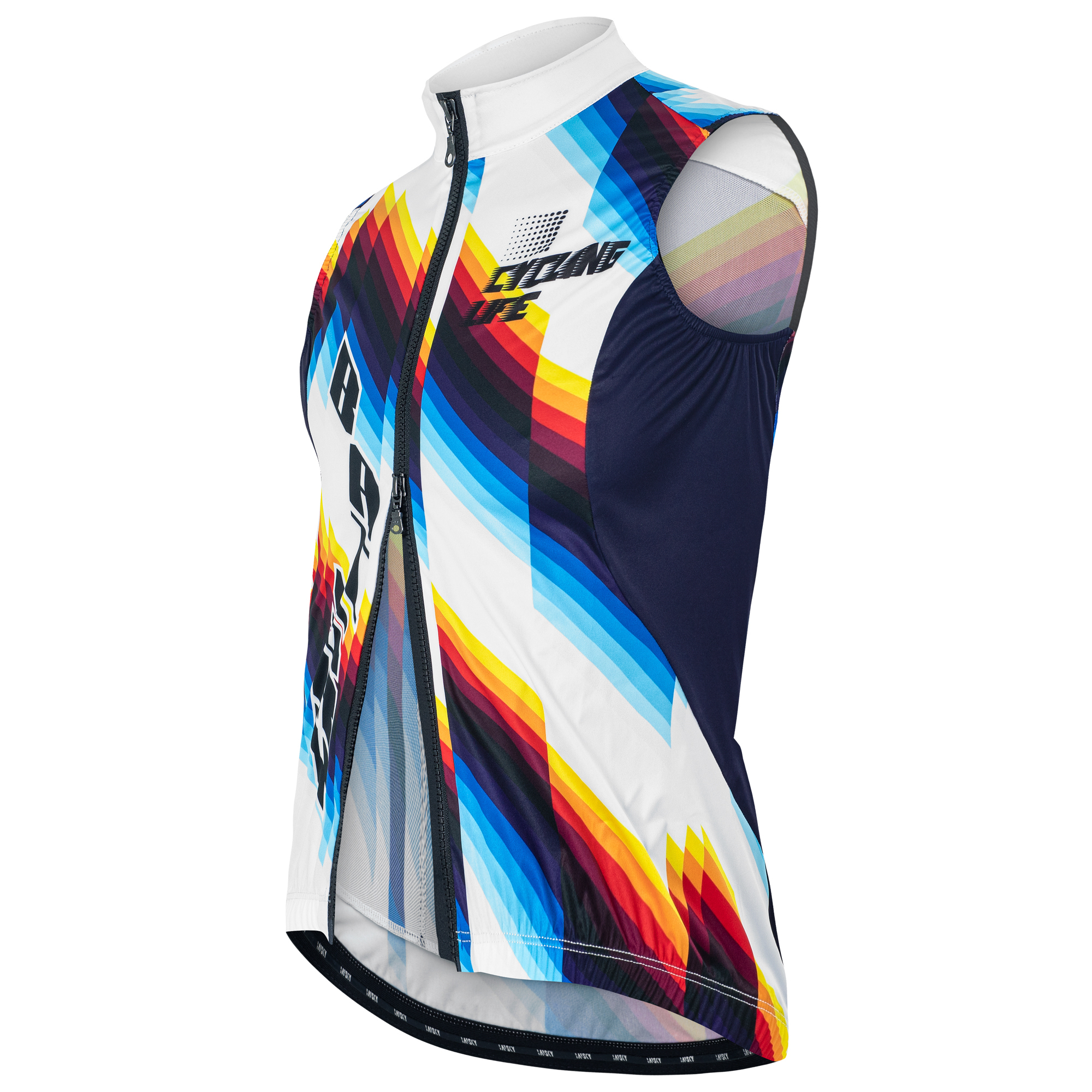 男款雙拉鍊防風背心 啟程 白