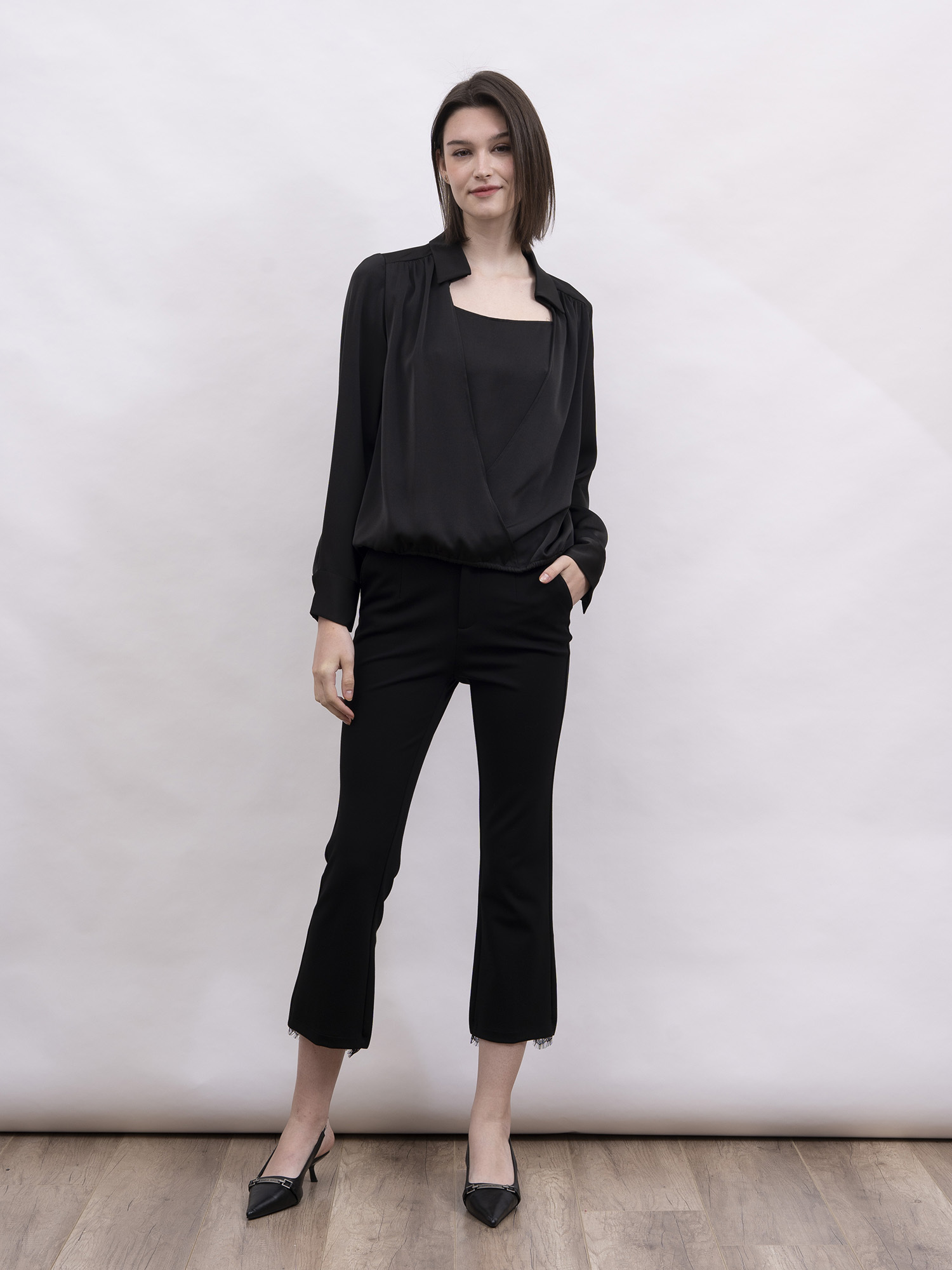 mi-tu 緞面長袖恤衫