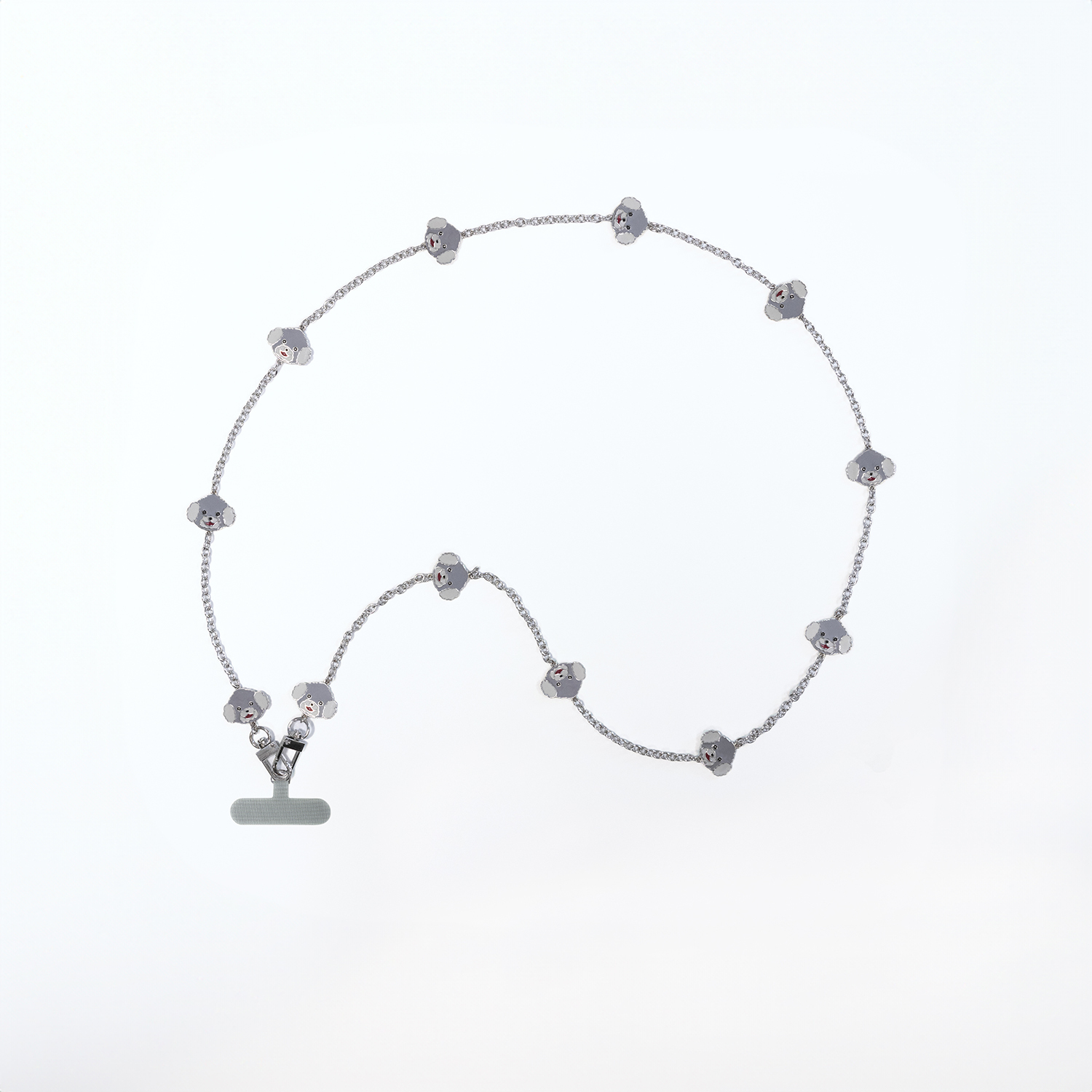 Cross-body Phone Strap - Poodle - Grey