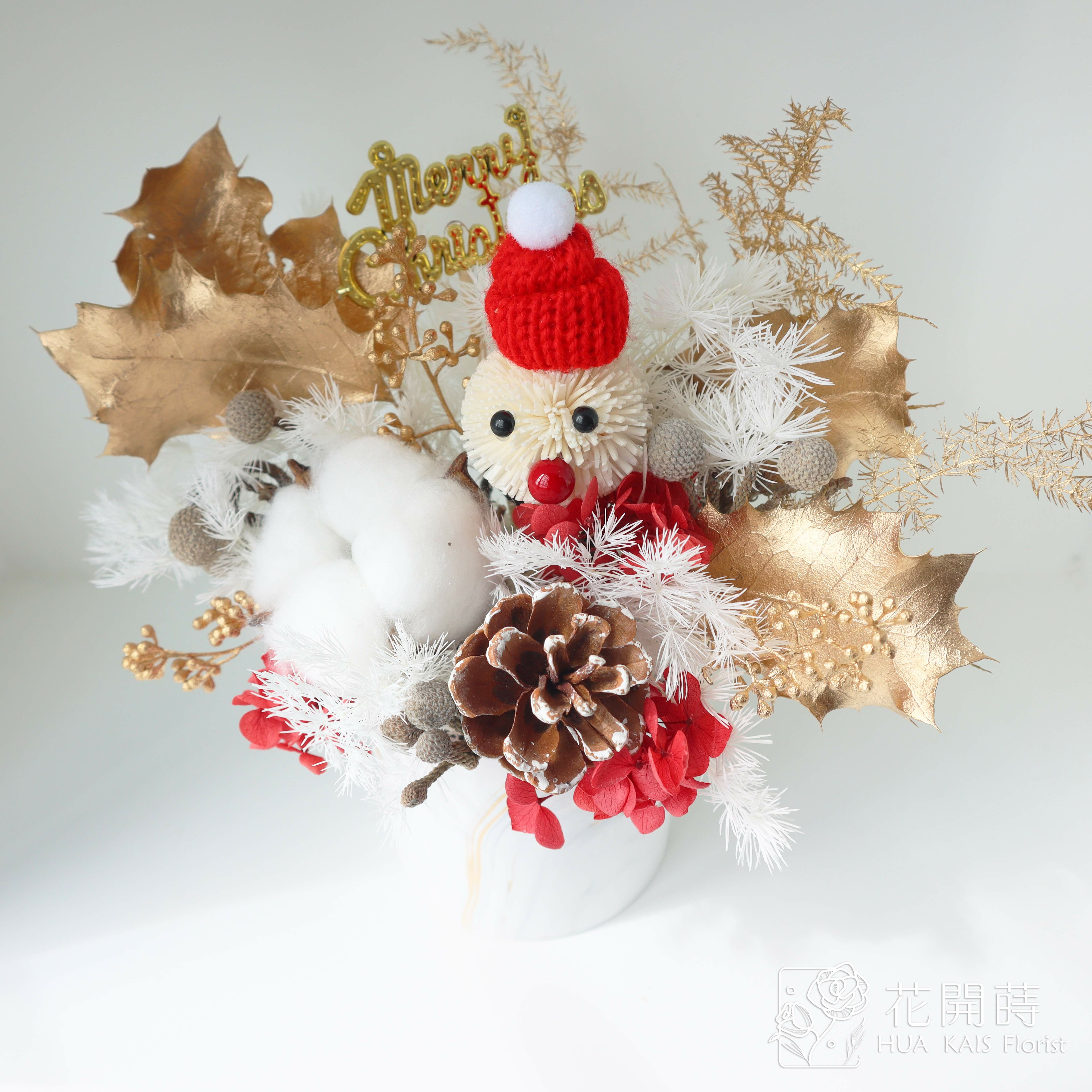 聖誕桌花|雪人香氛小桌花|耶誕小盆栽|生日禮物|辦公桌小盆花|換禮物|聖誕禮物推薦