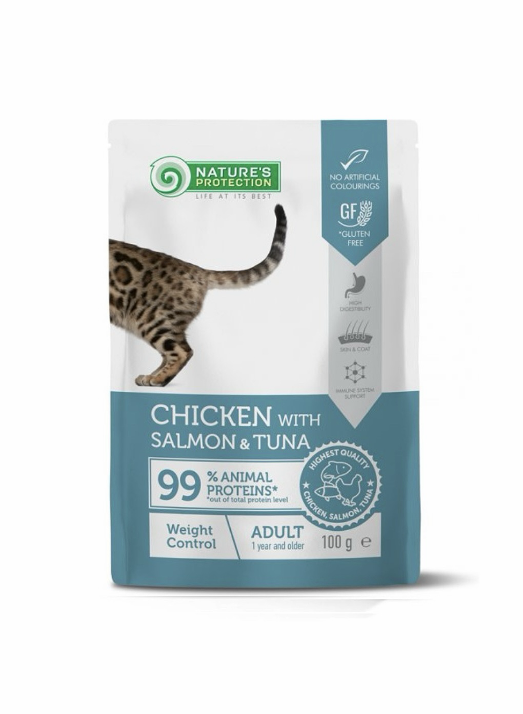 Nature's Protection 雞肉三文魚吞拿魚 成貓體重控制 貓主食濕糧 100g