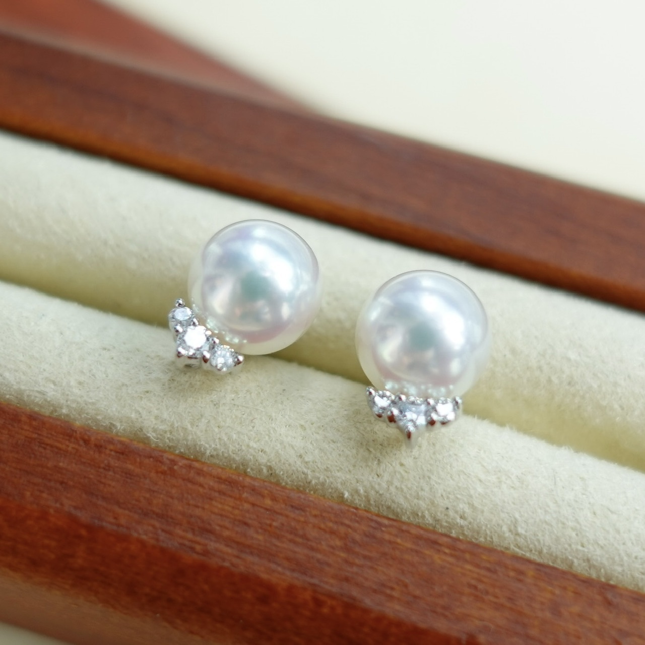 18K鑽石微笑耳套 (適合7-8.5mm珍珠)