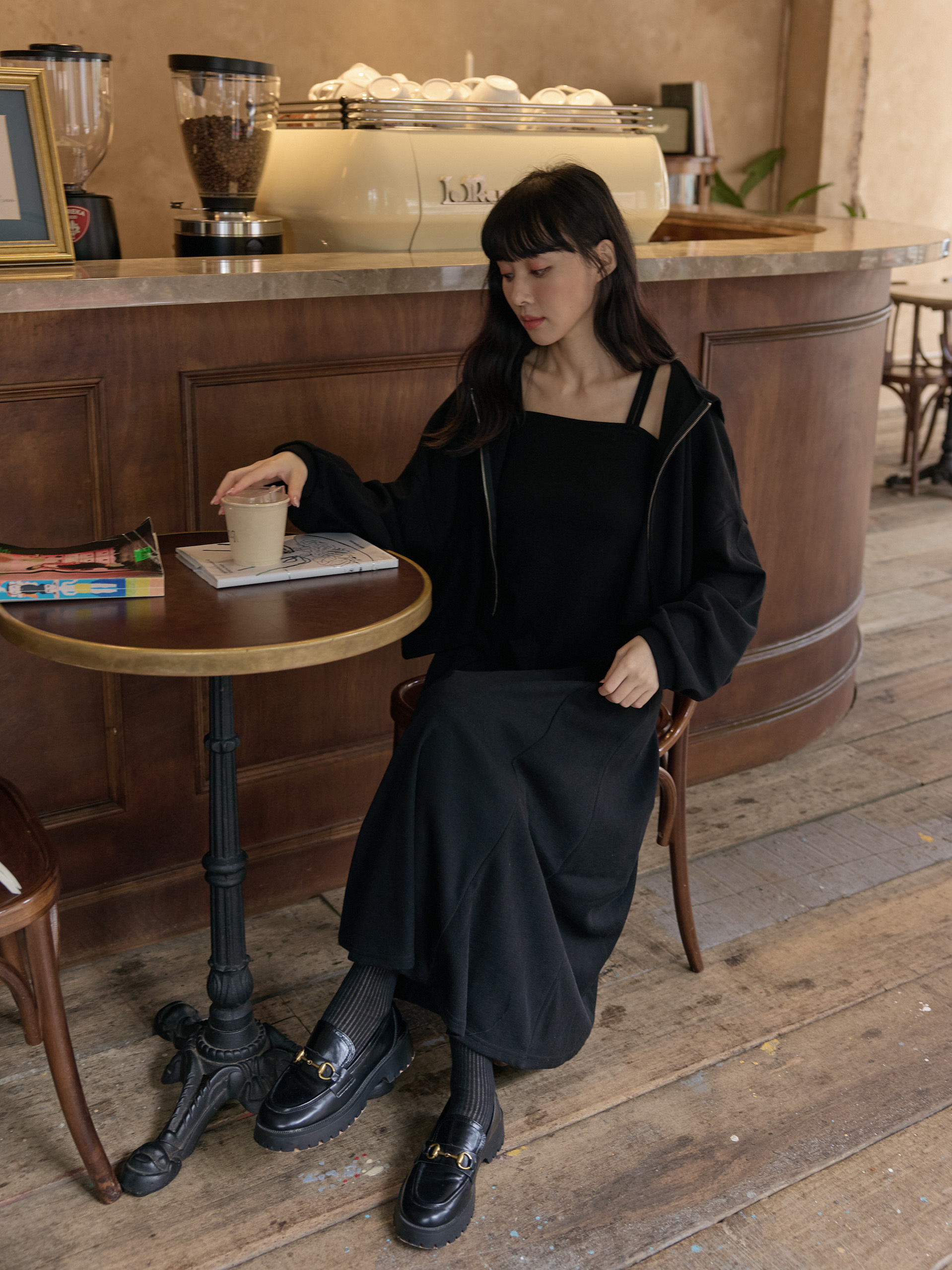 兩件式 休閒連帽外套長洋SET