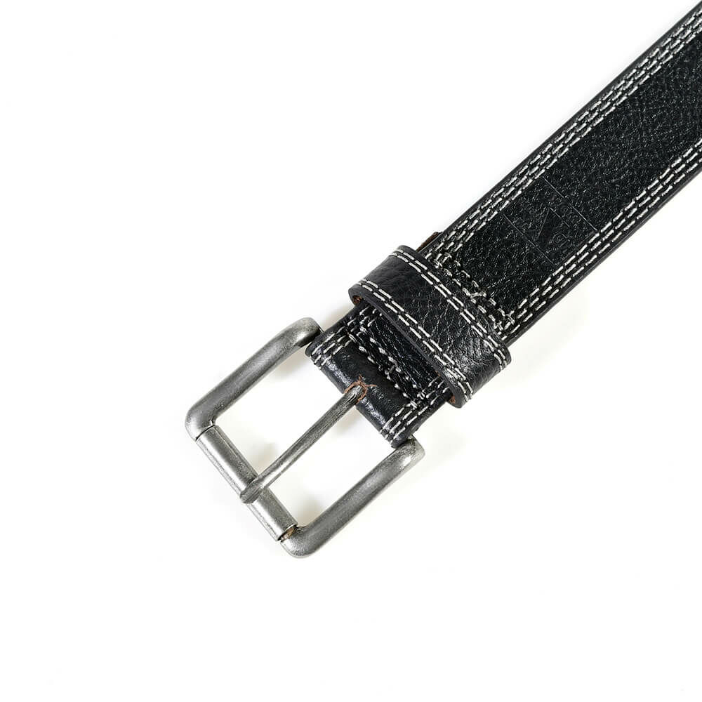 黑色休閒真皮皮帶 潮牌真皮皮帶-非快拆鈕扣式(不可拆換帶扣)