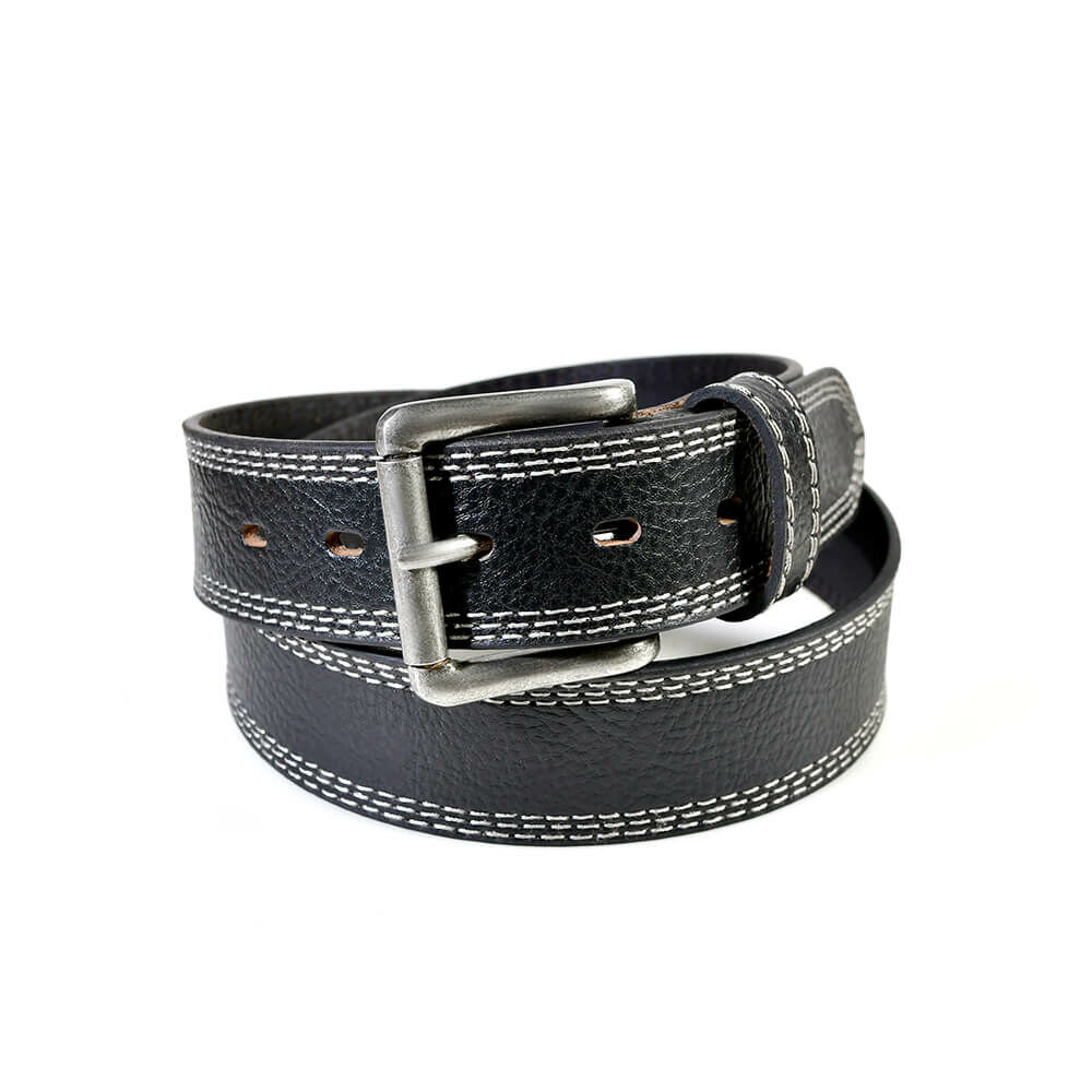 黑色休閒真皮皮帶 潮牌真皮皮帶-非快拆鈕扣式(不可拆換帶扣)