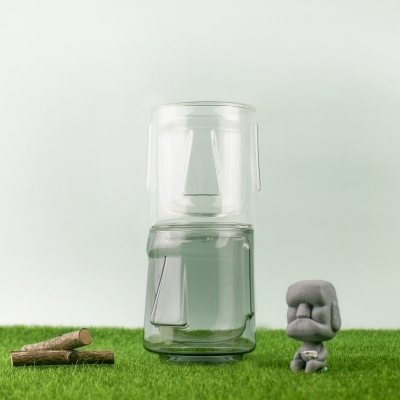 好玻摩艾雙層玻璃杯