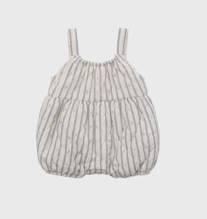 LOUISIELLA 花卉條紋絎縫連身褲 Baby Dione Quilting Romper