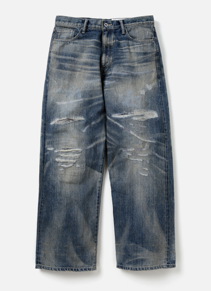 パンツ VOLTAGE CONTROL FILTER Bondage Denim POST JUNK / 90's DMZ SAFE ZONE Acid Wash Baggy Denim Pants