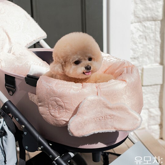 OPAAAP 雲朵推車圍墊 粉色蕾絲緹花