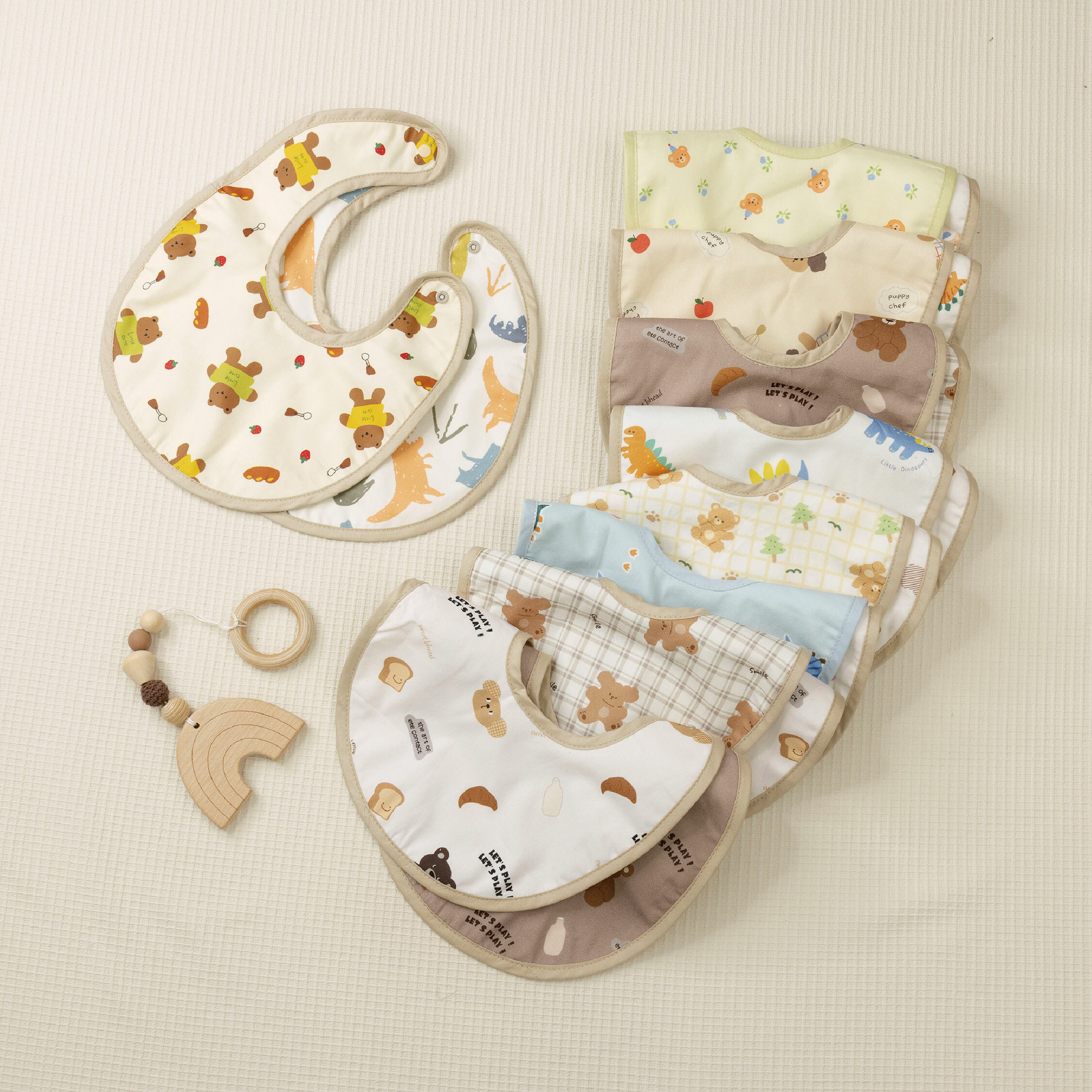 【JB0378】MIT可愛動物童趣純棉圍兜(二入一組)＊九款