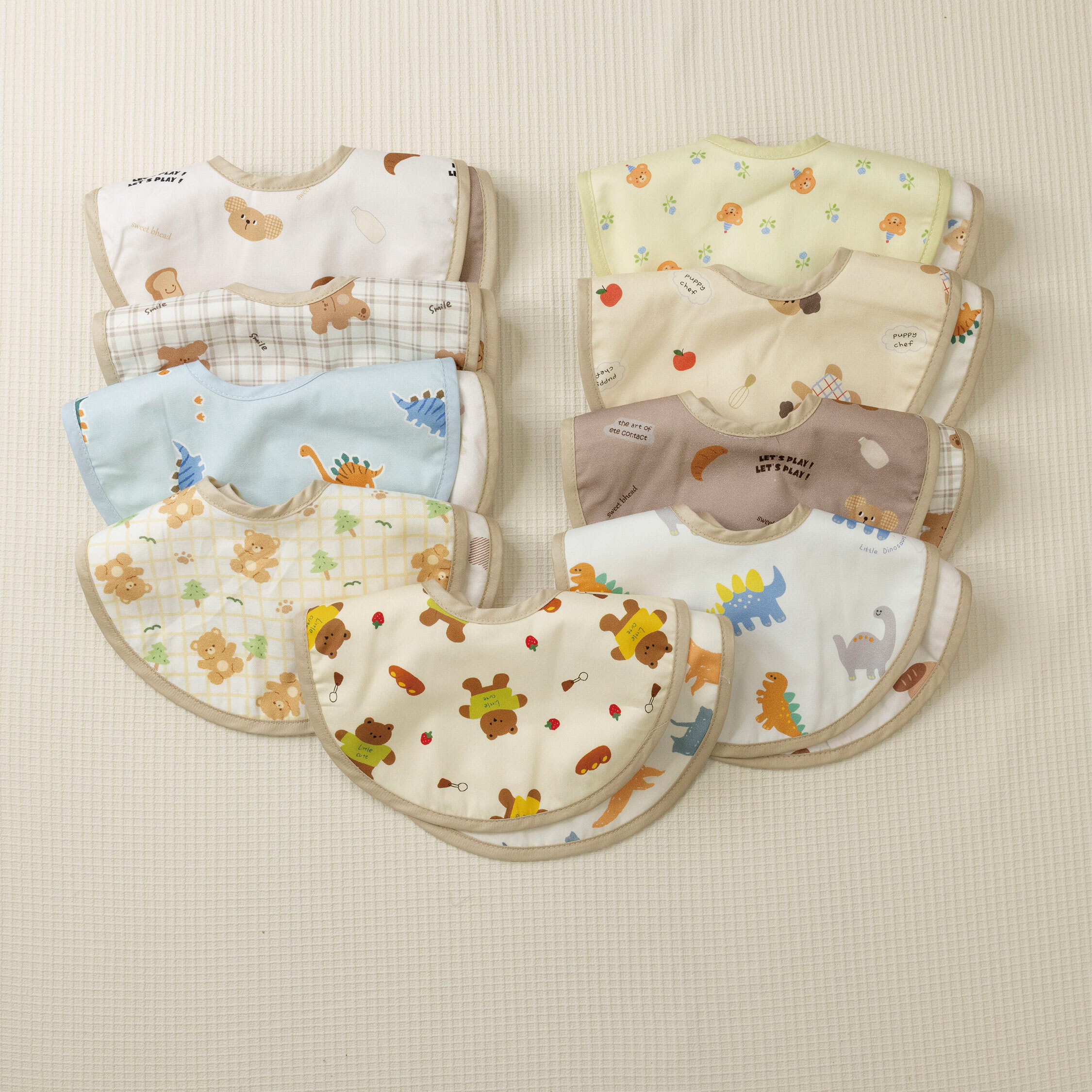 【JB0378】MIT可愛動物童趣純棉圍兜(二入一組)＊九款