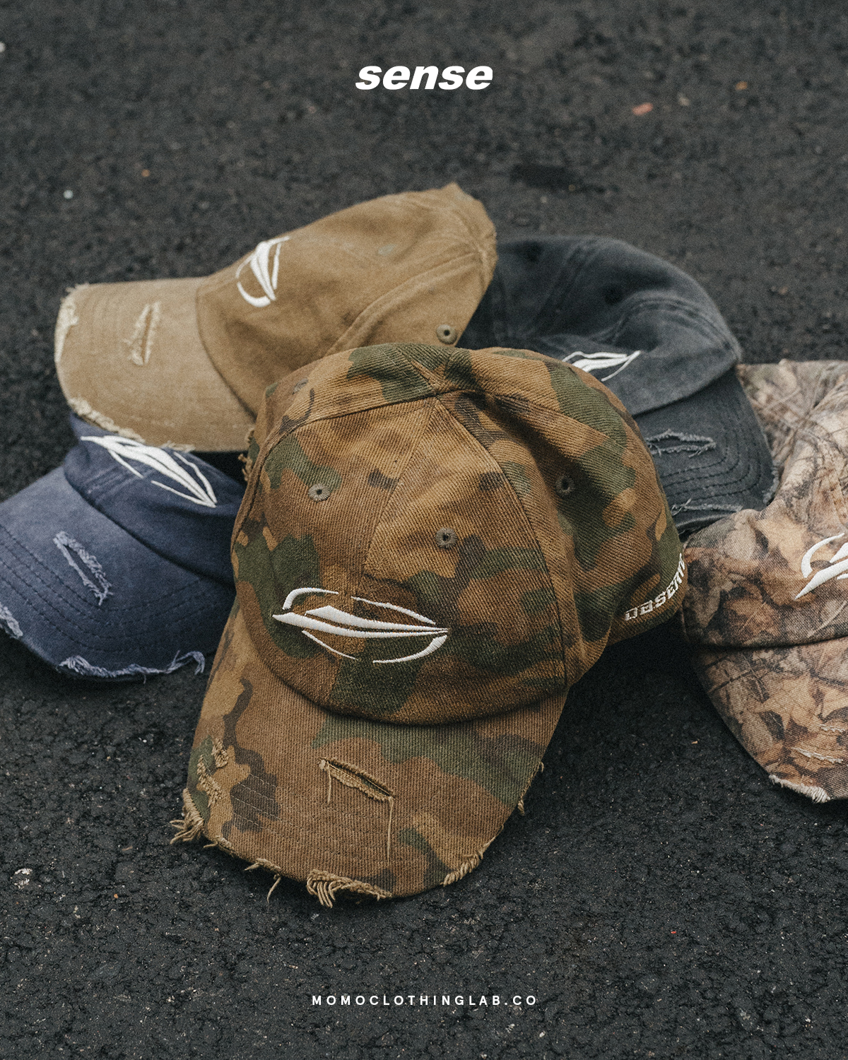 【冬バーゲン★特別送料無料！】 SENSE OG Logo Destory Wash 6 Panel 破壞感水洗刺繡老帽M24-ACC03 帽子