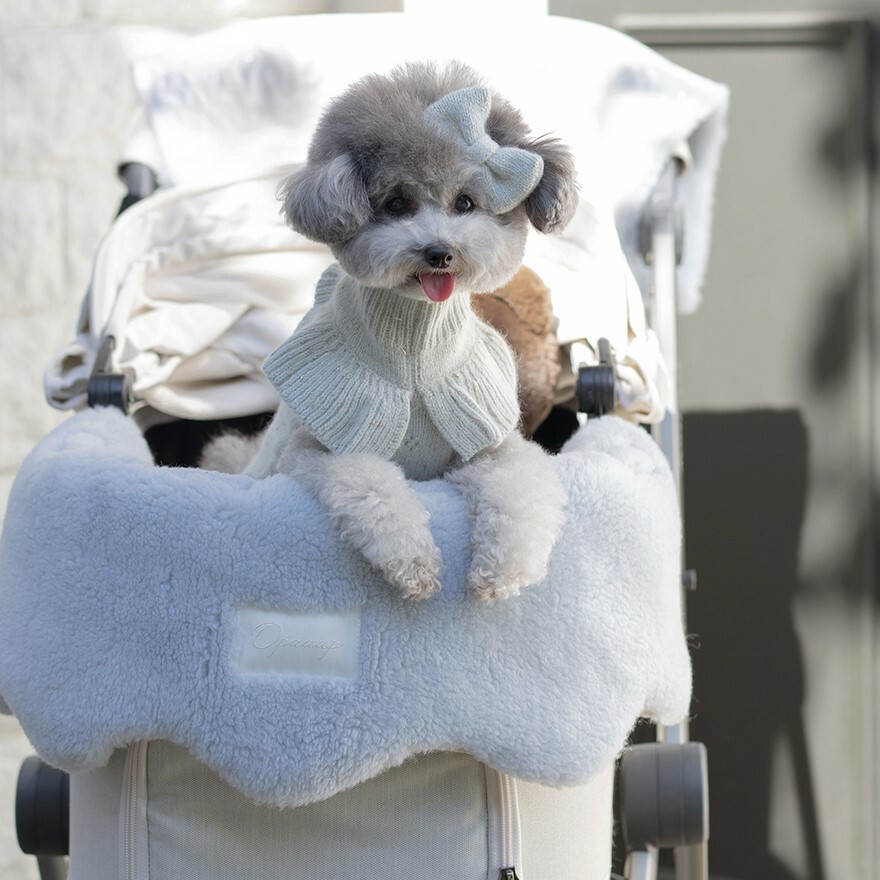 OPAAAP 雲朵推車圍墊 銀色條紋